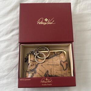 Patricia Nash Brown Leather Map Coin Pouch